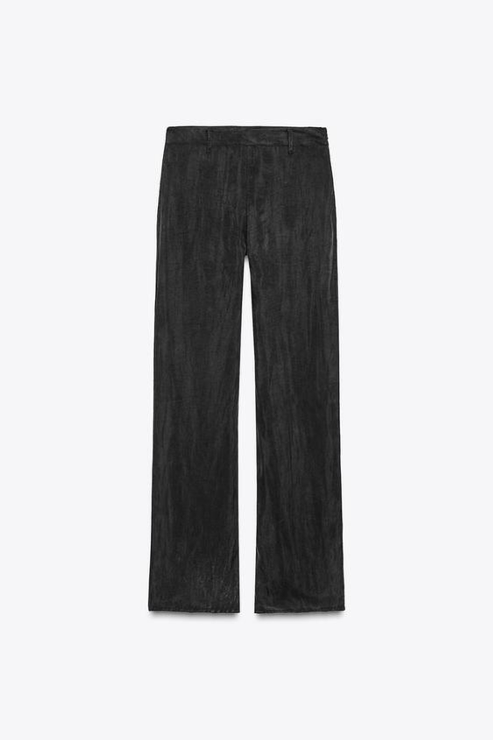 ZARA ПРЯМЫЕ СТРУЯЩИЕСЯ БРЮКИ, ЧЕРНЫЙ