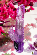 Ротационный вибратор с клиторальным стимулятором A-Toys High-Tech fantasy (8 режимов вибрации, 4 ротации) (Цвет: фиолетовый)