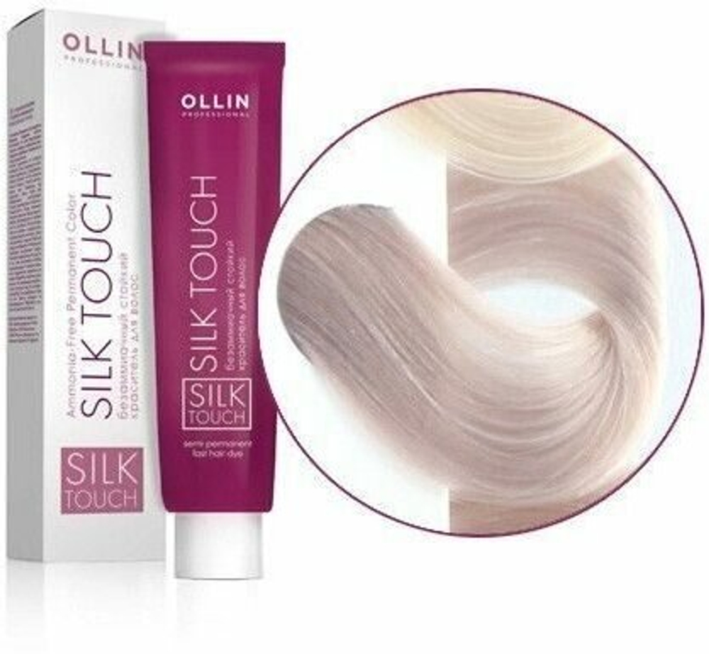 OLLIN SILK TOUCH 10/1 светлый блондин пепельный 60мл Безаммиачный стойкий краситель для волос