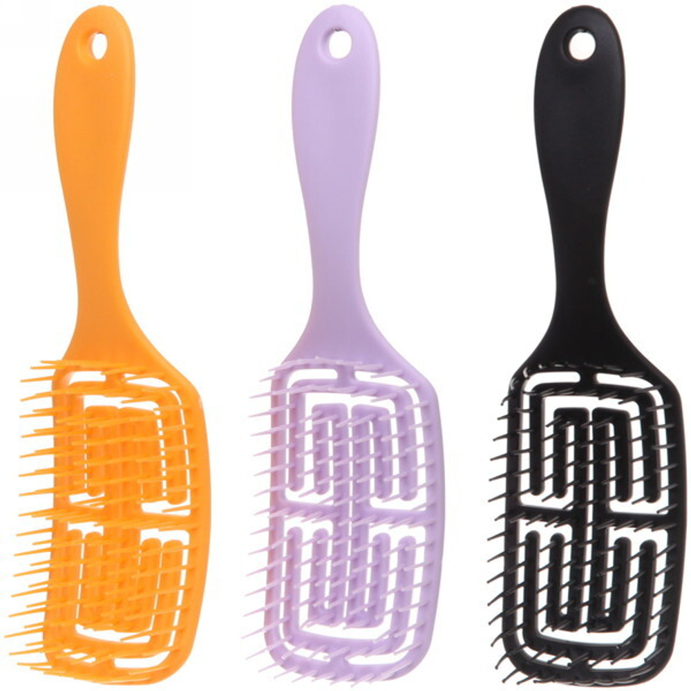 Расчёска массажная «Сosmo style», для бережного расчёсывания мокрых волос, микс 6 цветов, 20*5,5см