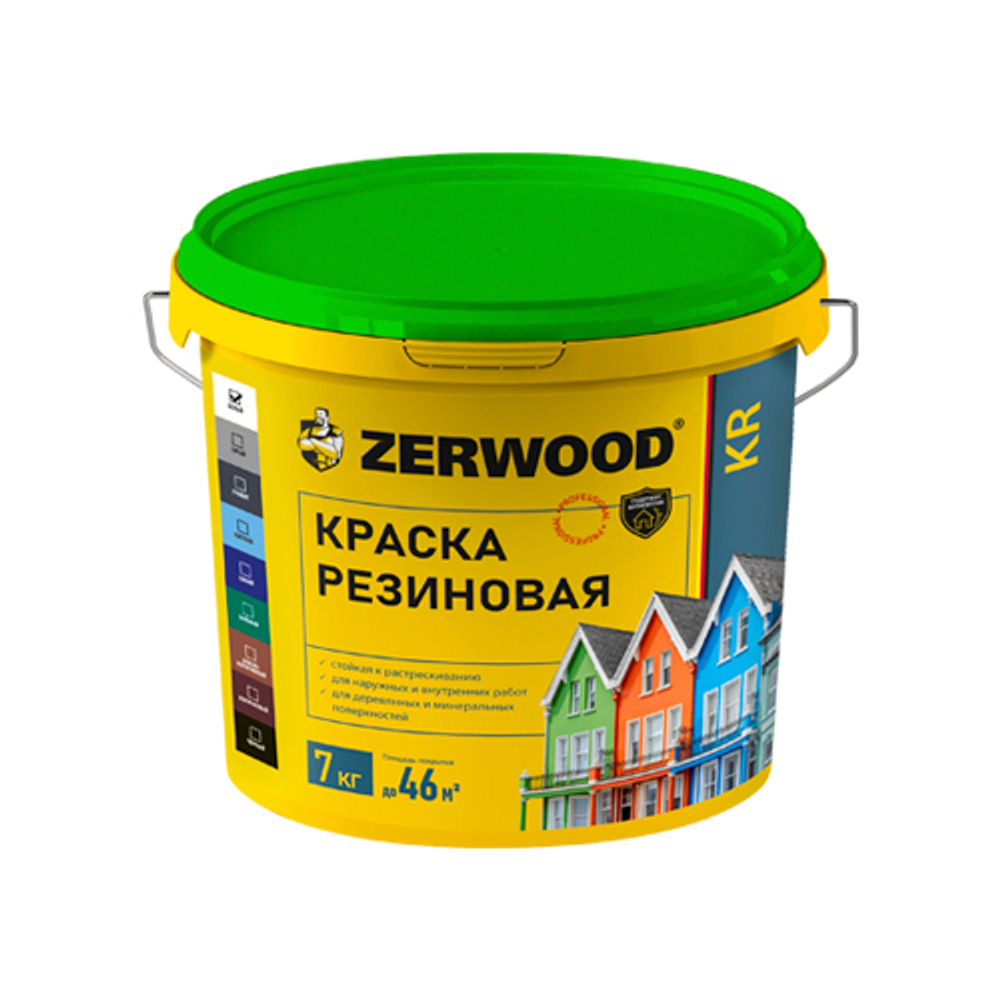 ZERWOOD KR Краска резиновая Черная 7кг (ИжСинтез)