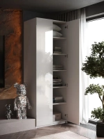 Шкаф Распашной Белый 81х220x52,5 SOHO с полками