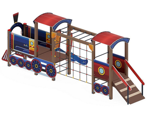 Детский игровой комплекс Паровозик ДИК 1.03.5.03-01 Синий H=750