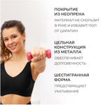 Гантель неопреновая ONLYTOP, 1 кг, цвет фуксия