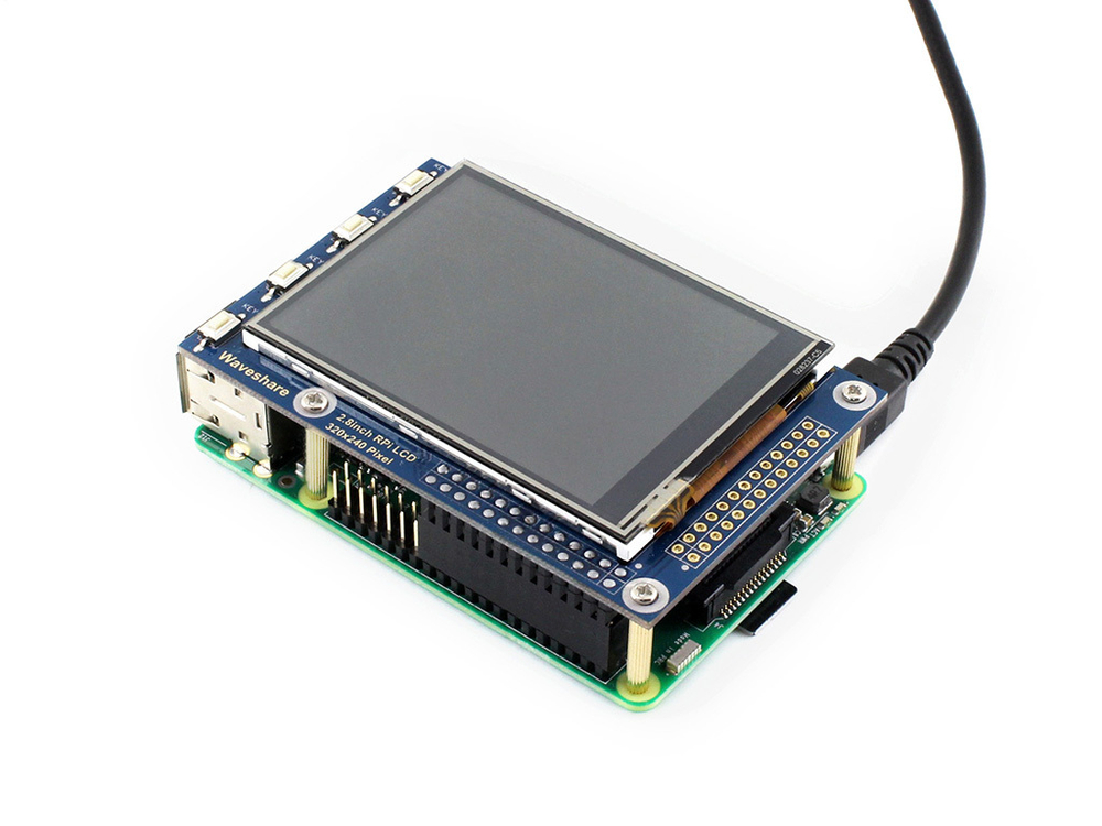 Дисплей Waveshare 2,8" Touch Screen Display 320x240 LCD(A) для Raspberry Pi