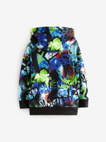 Толстовка с капюшоном для мальчика Next 784-391, Черный, Ярко-зеленый, Синий