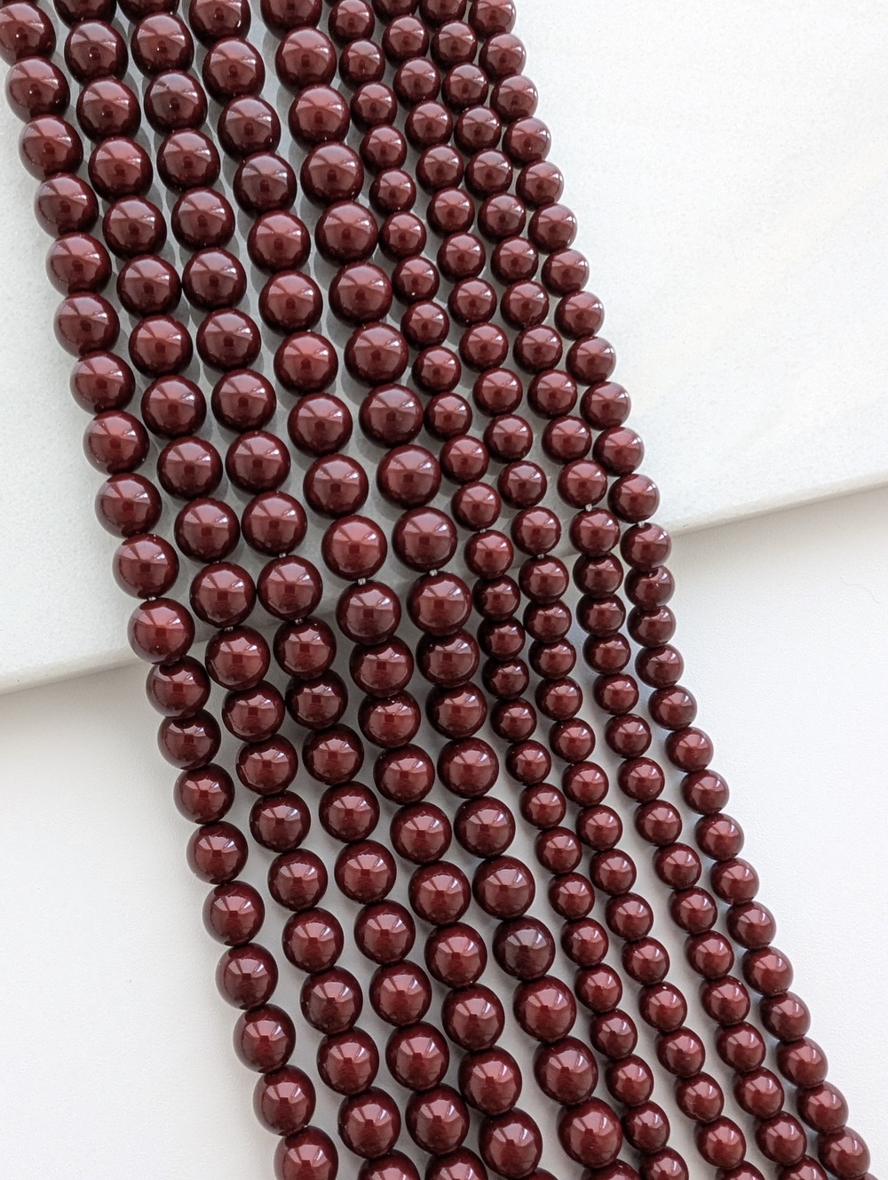 Жемчуг Майорка темный красный