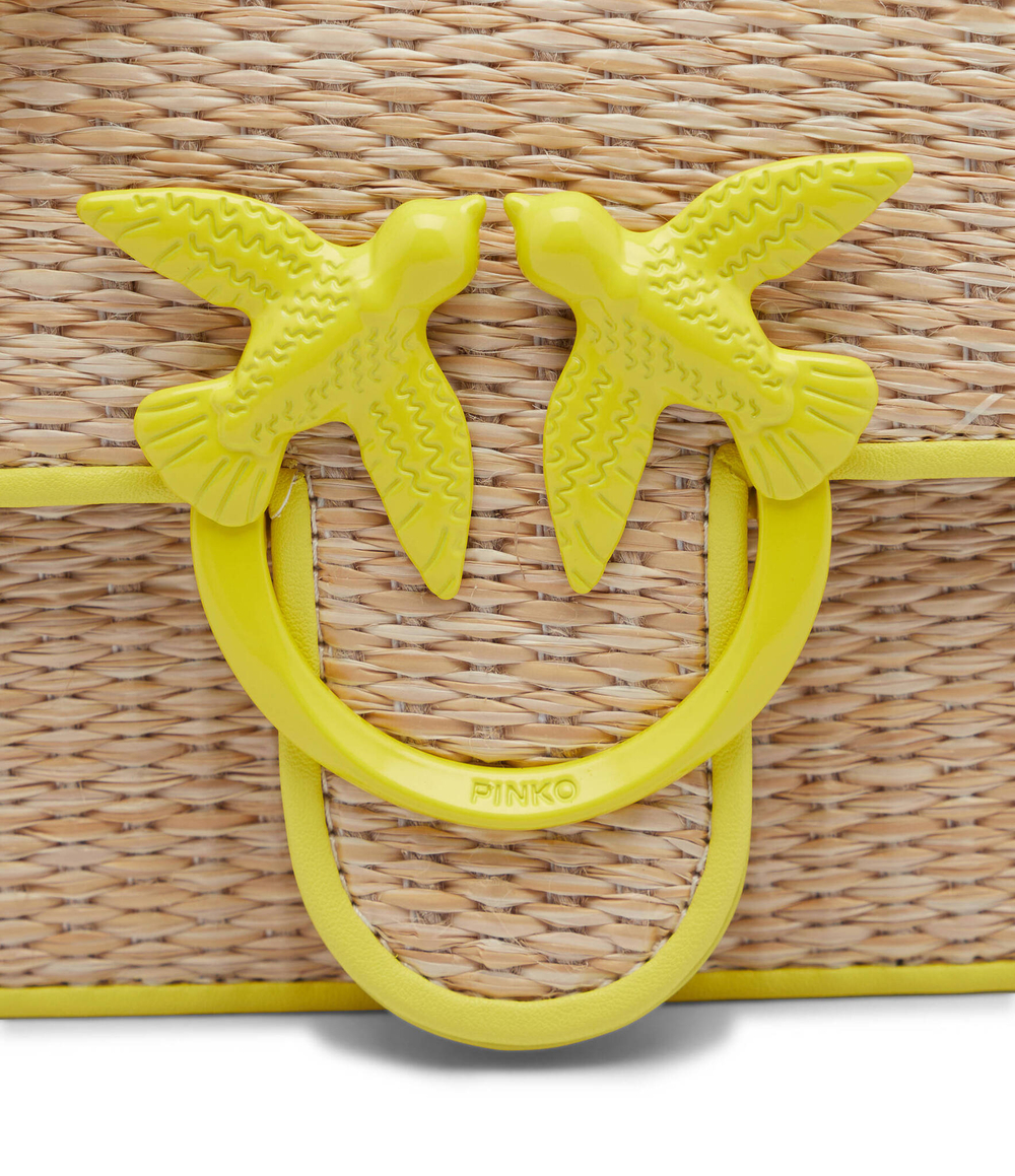 Сумка-мессенджер love one mini light cl rafia Pinko - желтый(103335 A1RQ)
