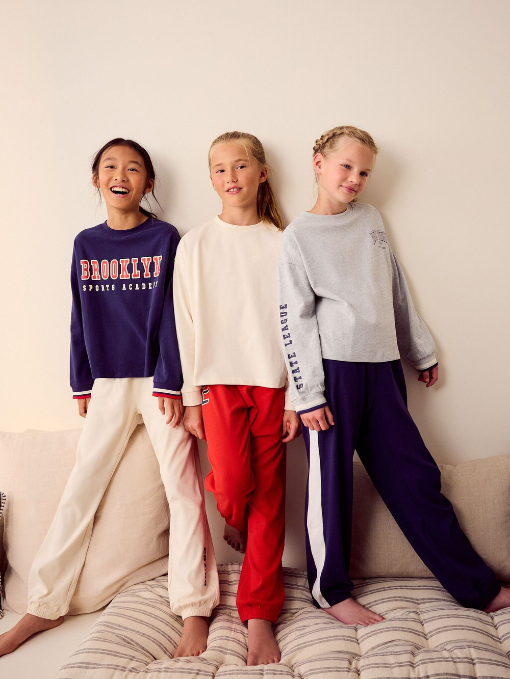 Пижама для девочки Next B16-259, 3 шт., Красный, Синий, Серый