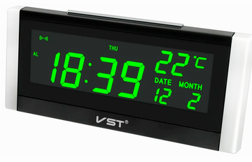 Часы VST-731W-4 C`/Дата, зеленое свечение USB питание