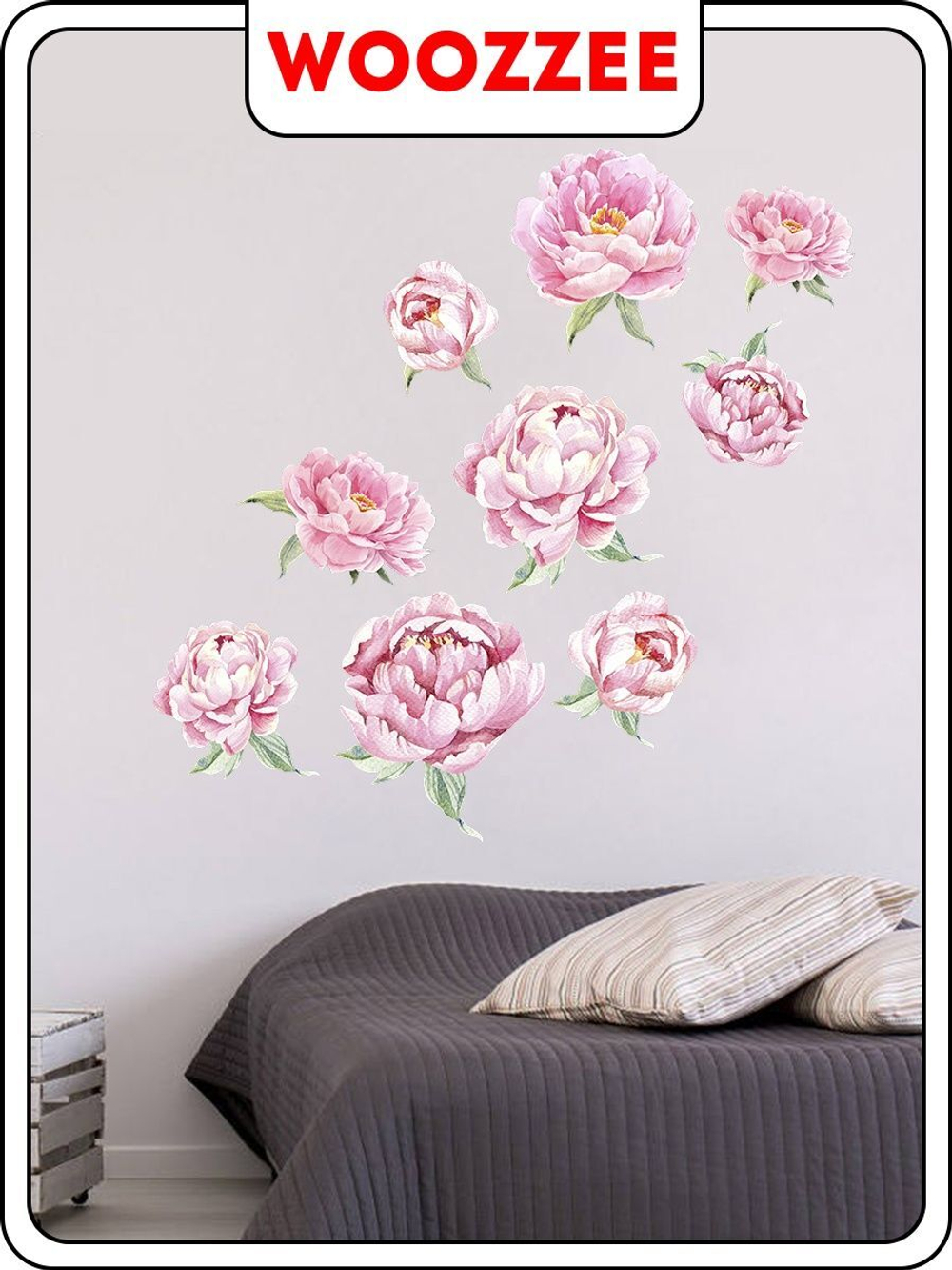 Наклейка декоративная "Розовые пионы"