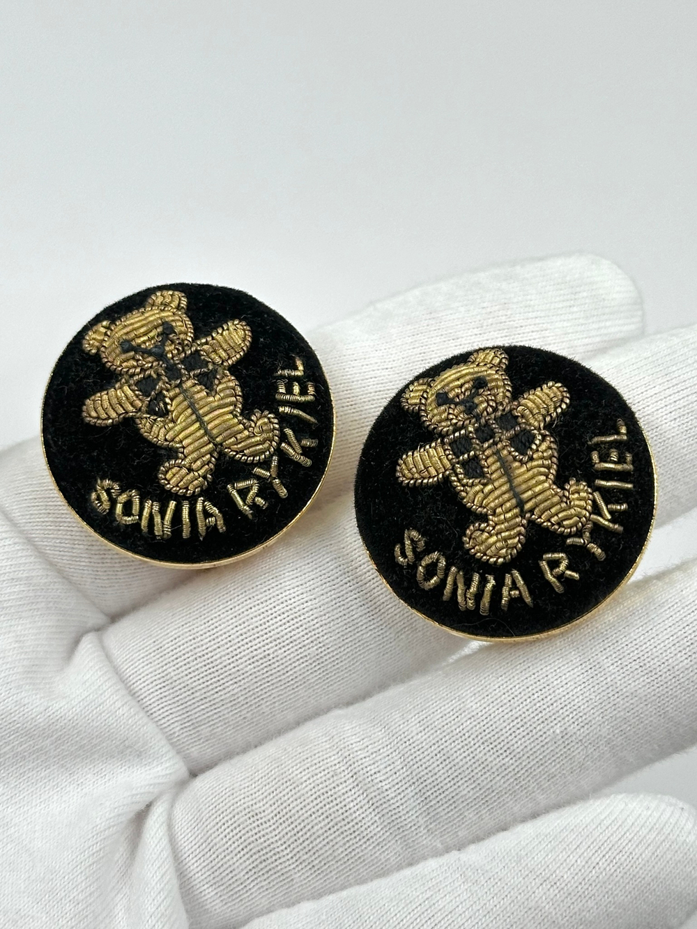 Клипсы с вышивкой «Медвежата» Sonia Rykiel