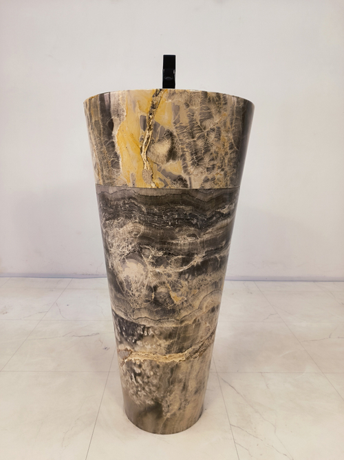 Раковина напольная из оникса Grey ON-61353 (45*45*90)