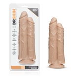 Телесный сдвоенный фаллоимитатор Double Trouble Double Shaft Dildo - 24 см. (Цвет: телесный)