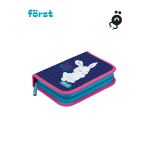 Пенал 1 отделение, 200*140*40 Först "Sweet bunny", дополнительная откидная секция, полиэстер