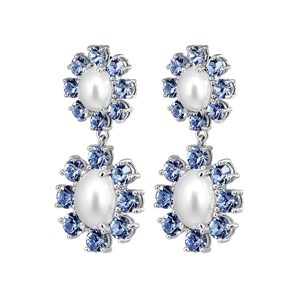 Серьги Dyrberg Kern LINA SS LIGHT SAPPHIRE / CRYSTAL 460505