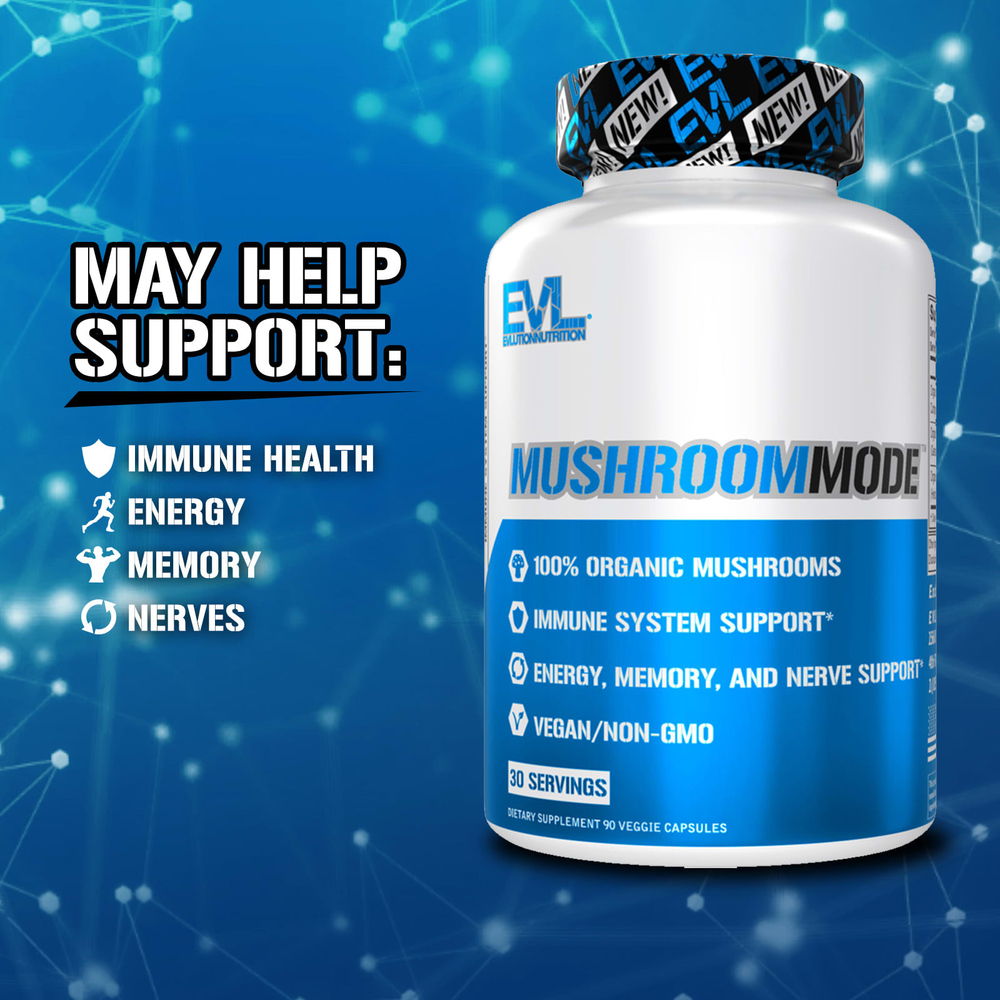 EVLution Nutrition, MushroomMode, 90 растительных капсул