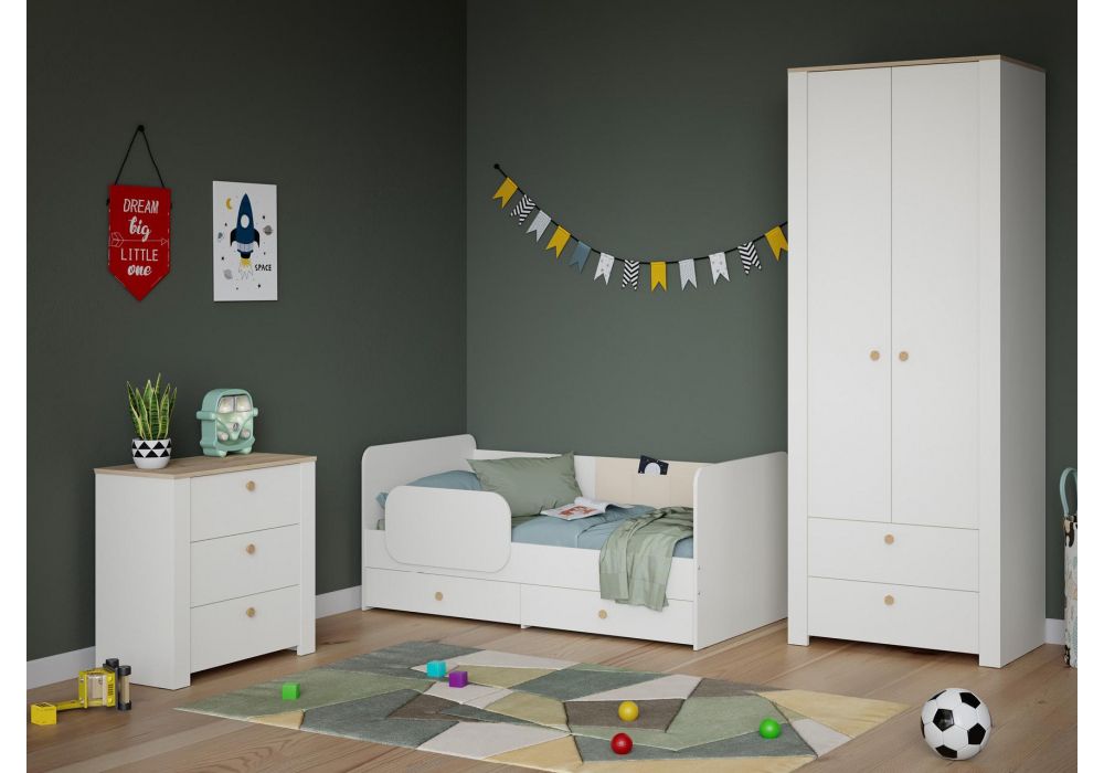 Комод Джастин 16.228.03 белый PE шагрень / дуб белый exclusive OW D4430