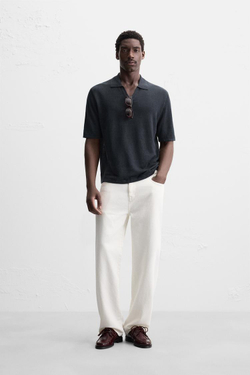 ZARA ПОЛО КЛАССИЧЕСКОГО КРОЯ, МОРСКОЙ СИНИЙ