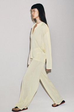 ZARA СВОБОДНОЕ ПОЛО С ДЛИННЫМИ РУКАВАМИ, ЖЕЛТЫЙ