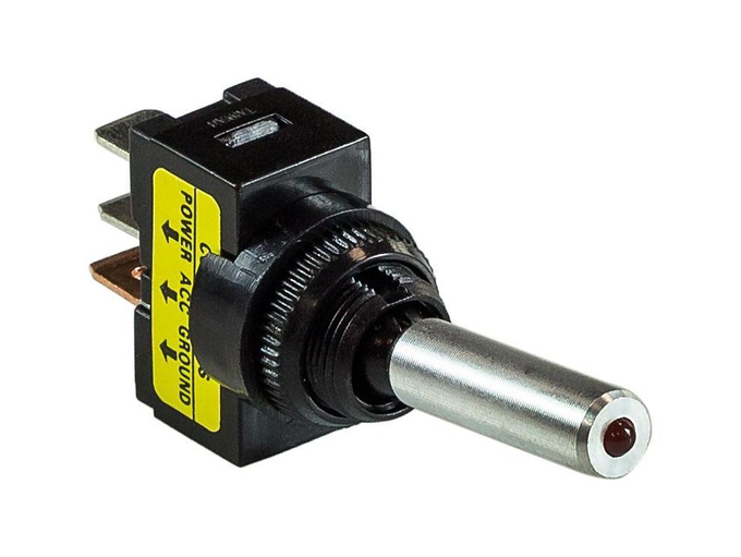 Тумблер двухпозиционный ON-OFF 12 В/16А 3P  с подсветкой