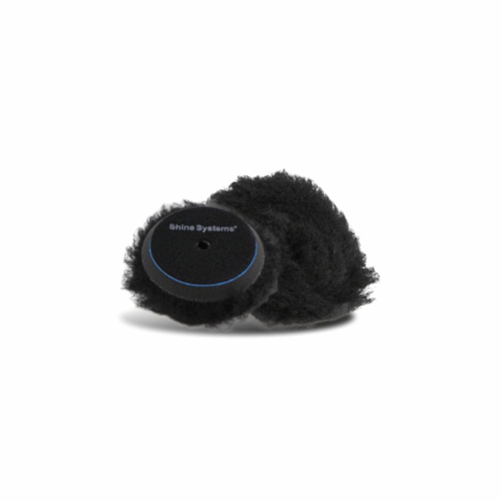 Shine Systems  Black Wool Pad- полировальный круг из черного меха 75мм