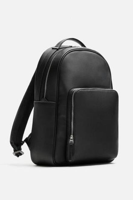 ZARA РЮКЗАК С ТЕКСТУРОЙ, ЧЕРНЫЙ