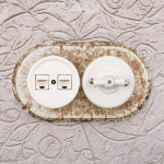 Розетка RJ45 информационная двойная, керамика, цвет белый B1-302-01