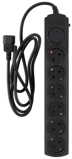 Сетевой фильтр для ИБП Ippon BK-6-UPS-1.8-10-B 1.8м, 6 розеток, с выключателем, черный