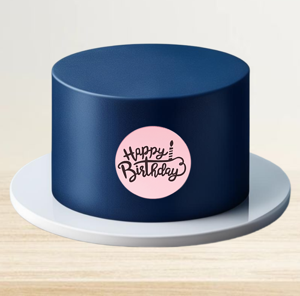 Украшение круглое «Happy Birthday» розовое золото 1 шт.