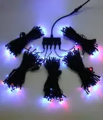 Комплект гирлянд для деревьев 5 лучей по 20 м., 24V., 900 разноцветных LED ламп, черный силикон, Beauty Led (KFT900-2W11-1M)