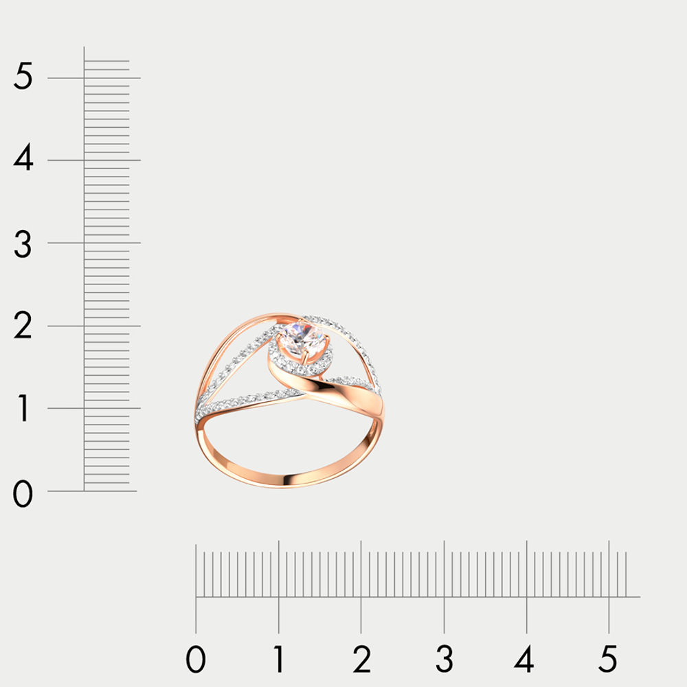 Кольцо для женщин из розового золота 585 пробы с фианитом (арт. 70252900)