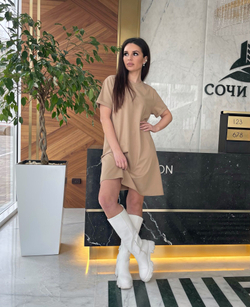 Платье - футболка Oversize туника женская пляжная