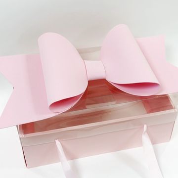 Коробка шкатулка Бант розовая
