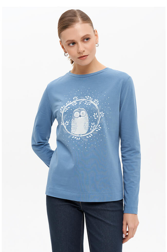 23313 Лонгслив женский (синий)