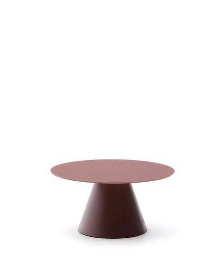 Журнальный столик Wilshire из стекла и стали терракотовый Ø80cm