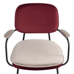 Стул с подлокотниками Pea, велюр, бордовый/бежевый