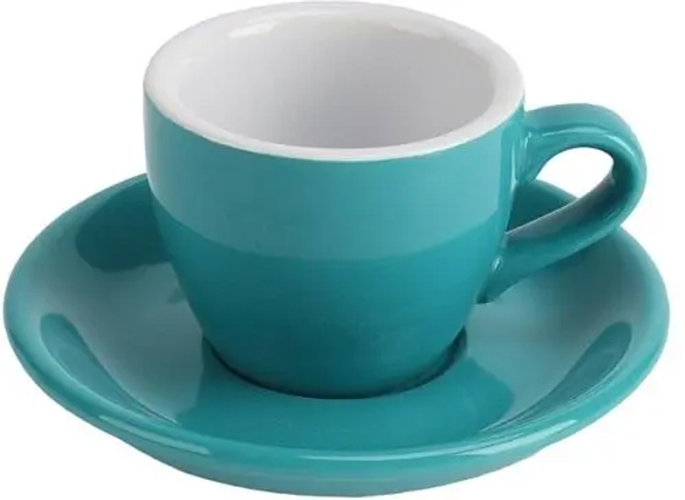 Чашка с блюдцем голубая Barista (Бариста) 80 мл, P.L. Proff Cuisine 81220293