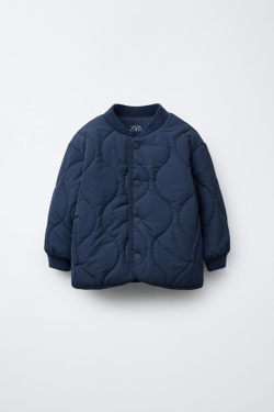 ZARA СТЕГАНЫЙ БОМБЕР, СИНИЙ