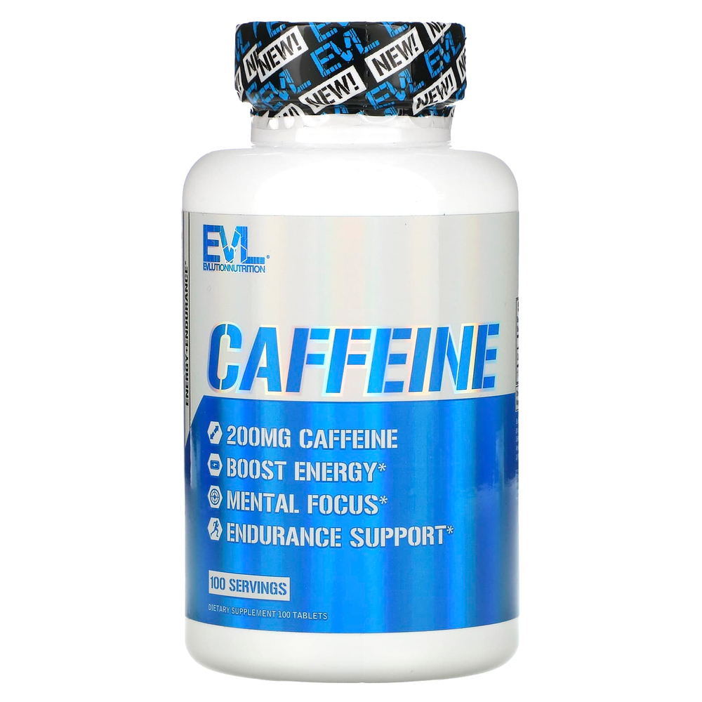 EVLution Nutrition, Кофеин, 200 мг, 100 таблеток