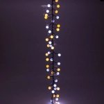 Гирлянда для дома Мишура 4 м, 200 ламп LED, d-1,4 см, черный пров, 8 реж, IP-40, Белый/Теплый белый