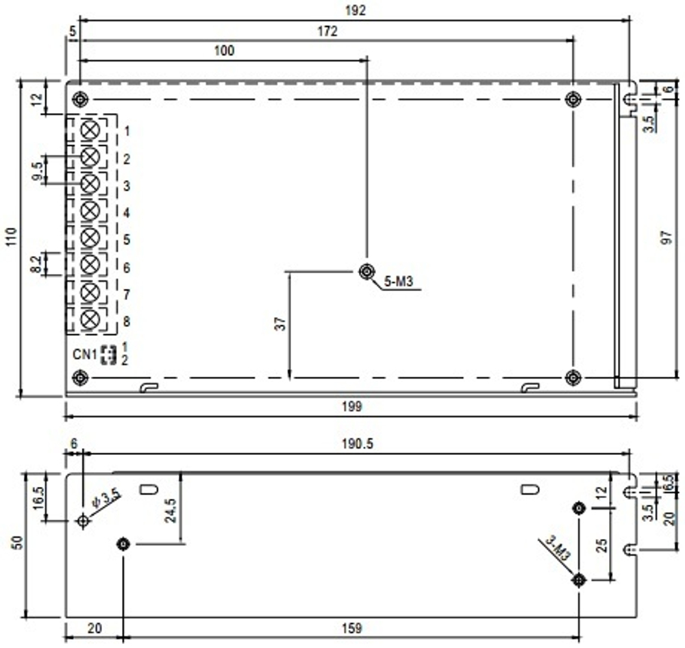 Преобразователь AC-DC сетевой Mean Well AD-155A
