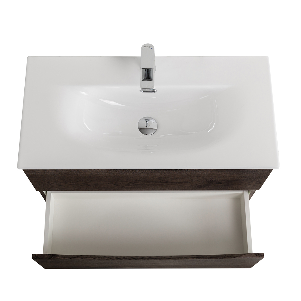 Тумба с раковиной подвесная BelBagno MARINO-CER-MINI-700-2C-SO-RNG-P Rovere Nature Grigio, раковина белая BB-8099-3-70