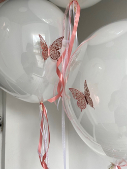 Воздушные шары  с бабочками на выписку из роддома №119