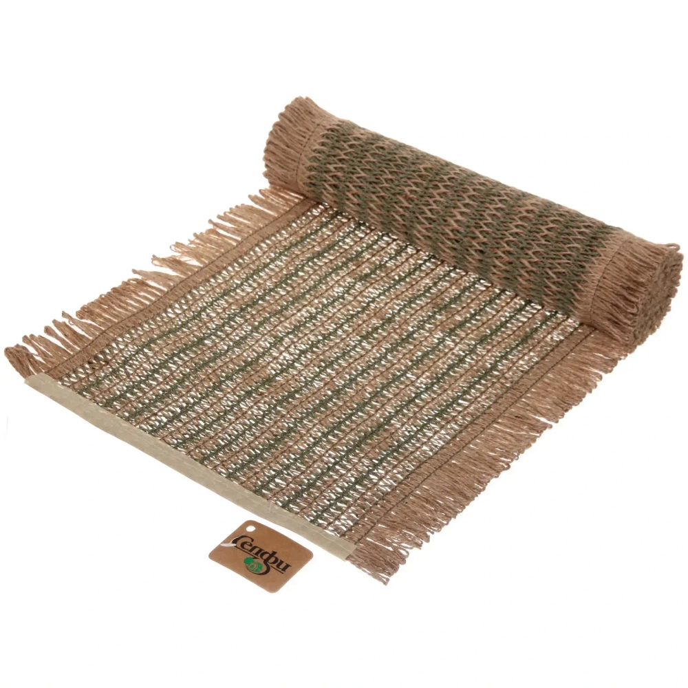 Салфетка-дорожка на стол 30*120см «Бохо» плетеная зеленая