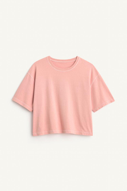 ZARA ФУТБОЛКА ИЗ 100% ХЛОПКА, БЛЕДНО-РОЗОВЫЙ