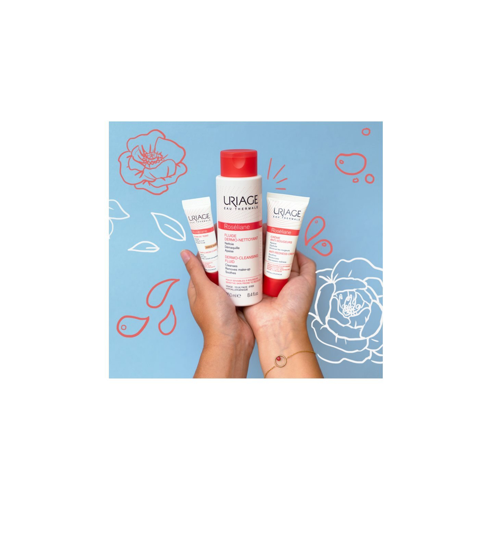 Uriage Roseliane Dermo-Cleansing Fluid - Очищающая жидкость для чувствительной кожи, склонной к изменению цвета /   250  ml  / GTIN 3661434003431