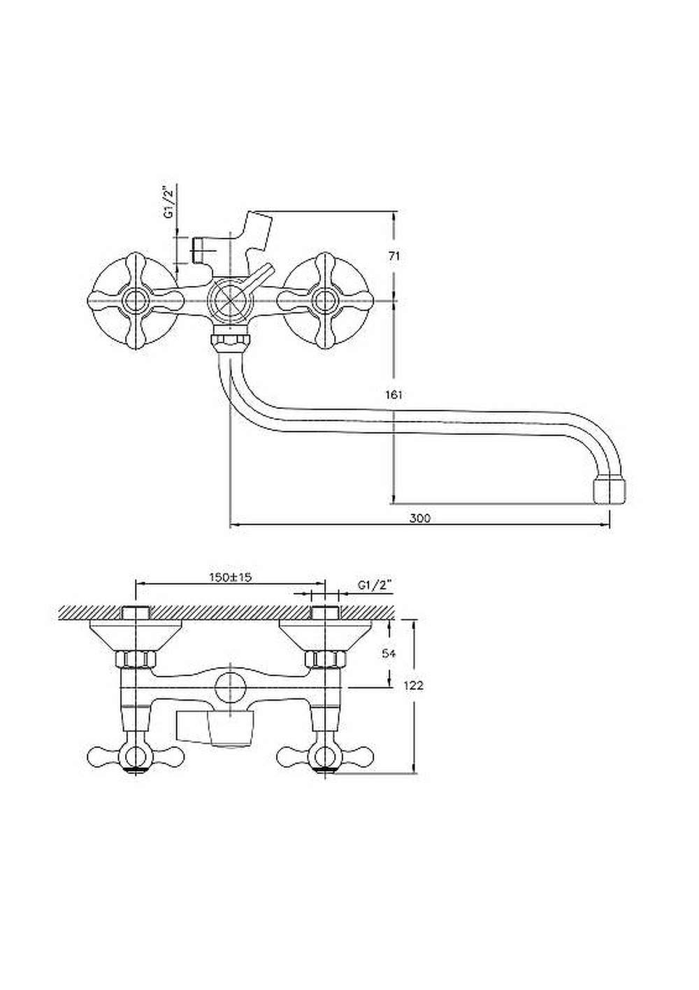 Смеситель для ванны и душа Haiba HB2208, керамика