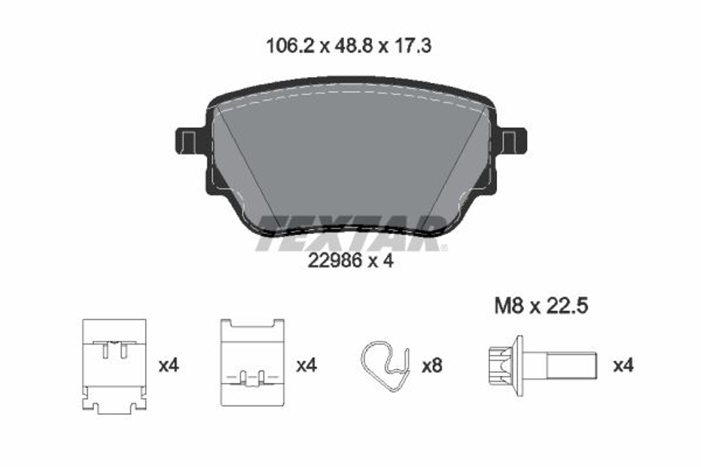 TEXTAR - 2298601-TET - Brake Pad Set, disc brake