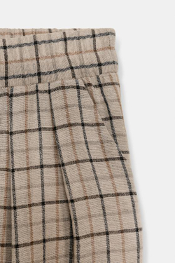 ZARA БРЮКИ В КЛЕТКУ — ZW COLLECTION, БЕЖЕВЫЙ